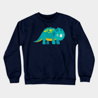 Blue Baby Dinosaur Triceratops Crewneck Sweatshirt